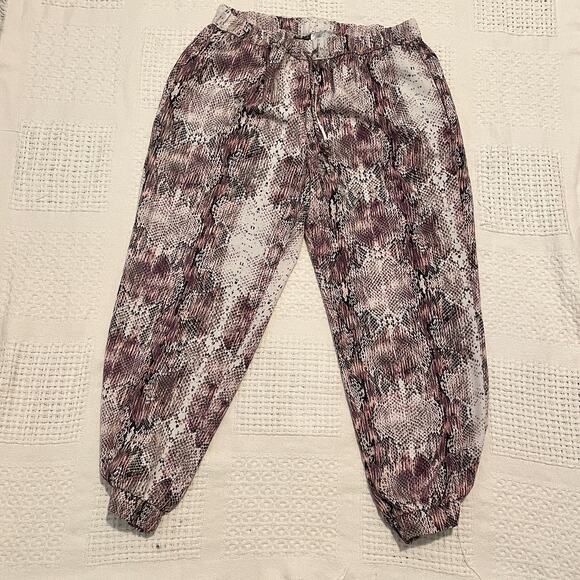 Jennifer Lopez animal floral print jogger pants large P 7073 - Picture 10 of 13